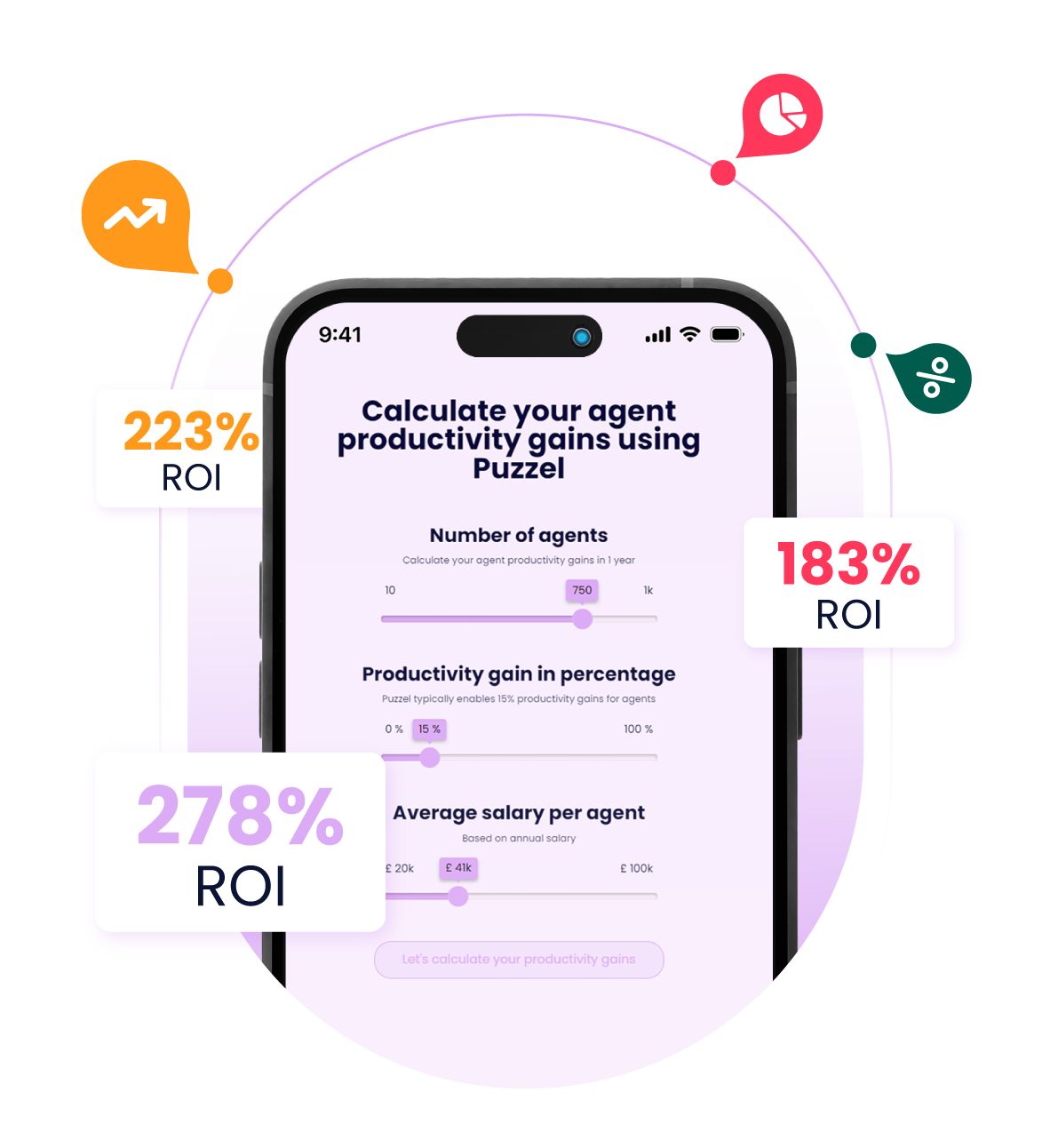 ROI calculator: Supercharge agent productivity. Calculate your potential gains 